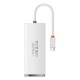 USB хъб Baseus WKQX030302 5 в 1 USB Type C - 4x USB 3.0 25см - бял