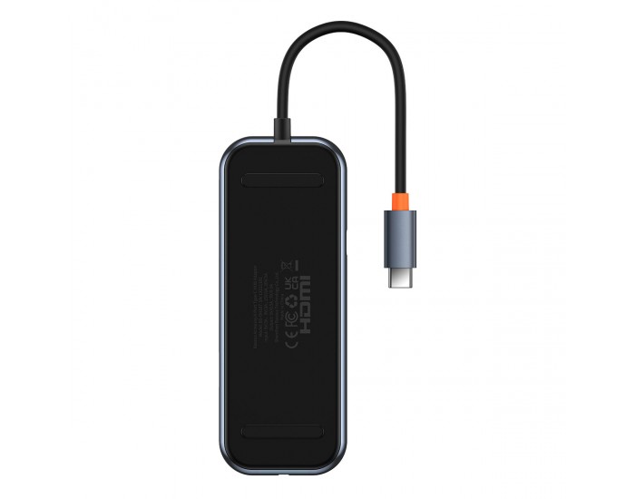 USB хъб Baseus AcmeJoy 8-портов USB-C към 1xHDMI /2xUSB-A 3.0 / 1xUSB-A 2.0 / 1xUSB-C PD&Data /1xRJ45 / 1xSD/TF - сив