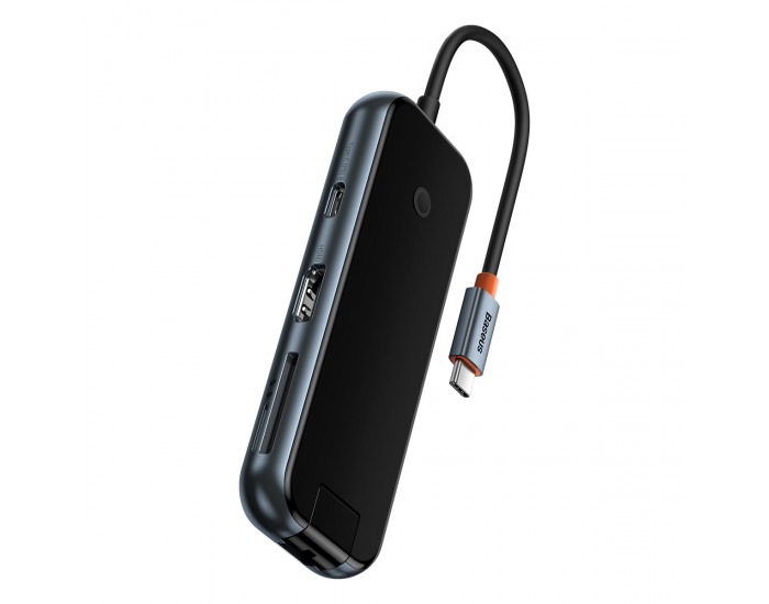 USB хъб Baseus AcmeJoy 8-портов USB-C към 1xHDMI /2xUSB-A 3.0 / 1xUSB-A 2.0 / 1xUSB-C PD&Data /1xRJ45 / 1xSD/TF - сив