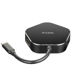 USB хъб D-Link DUB-M420 4-in-1 USB-C с HDMI и Power Delivery черен - USB Хъбове, Четци и Флашки