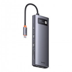 Мултифункционален хъб Baseus WKWG060013 USB-C Metal Gleam Series 9в1 - сив - Baseus