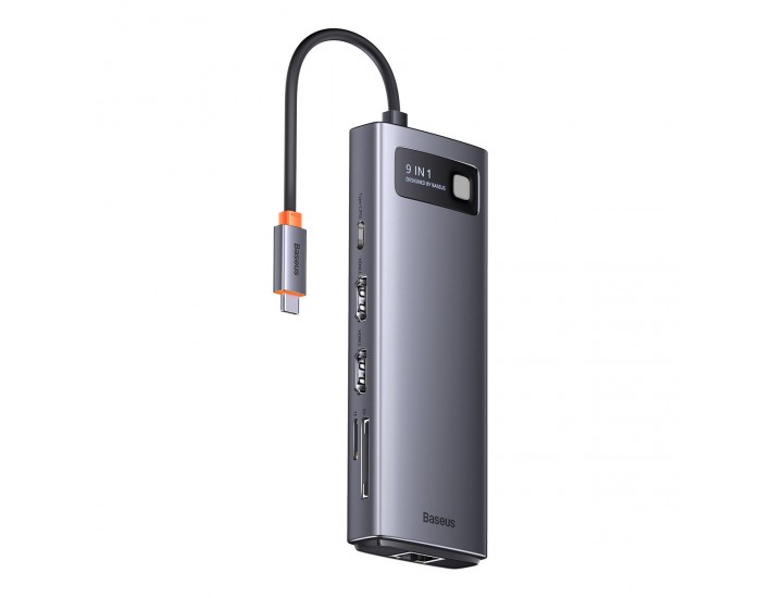 Мултифункционален хъб Baseus WKWG060013 USB-C Metal Gleam Series 9в1 - сив