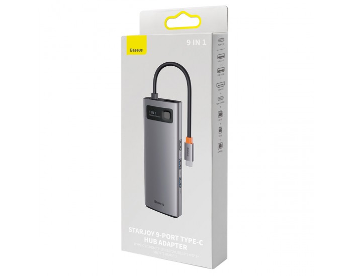 Мултифункционален хъб Baseus WKWG060013 USB-C Metal Gleam Series 9в1 - сив