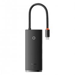 USB хъб Baseus WKQX050001 Type-C Lite Series 6 в 1, мултифункционален, черен - USB Хъбове, Четци и Флашки