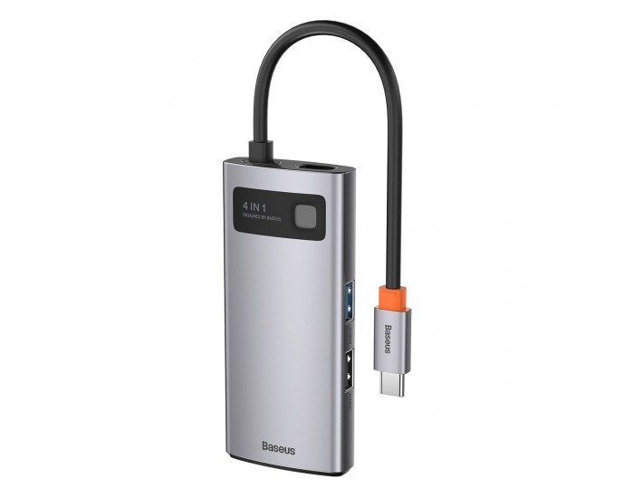 USB хъб Baseus Type-C 4 в 1 с 1х USB 3.0, 1х USB 2.0, 1х HDMI порта, черен