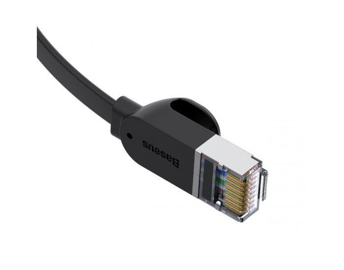 Мрежов плосък кабел Baseus RJ45, Cat.6, 5м PCWL-D01 - черен