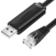 Мрежов кабел UGREEN CM204 USB - RJ45, конзолен 1.5м - черен