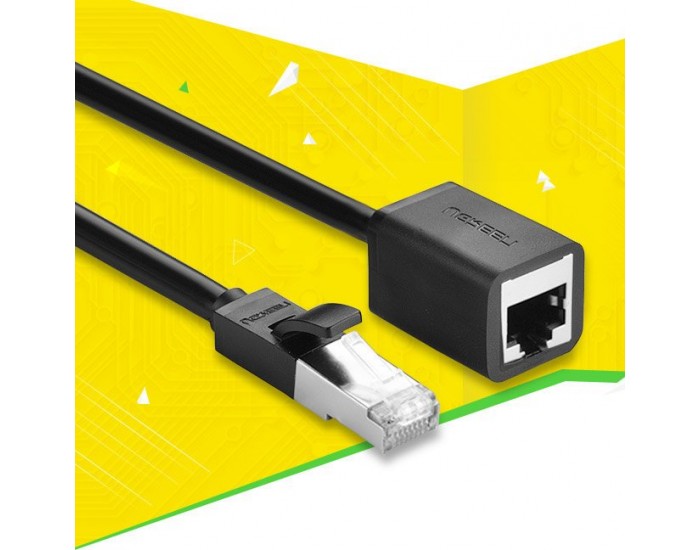 Мрежов кабел Ugreen 11283 RJ45 мъжки/женски Cat 6 UTP 5м - черен