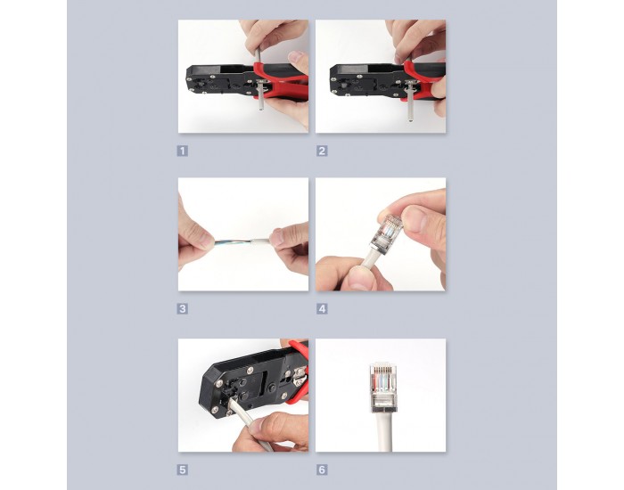 Кабелен накрайник Ugreen 10 броя в комплект RJ45 8P8C (UTP Cat. 6 / Cat. 5 / Cat. 5e) NW111 - сребрист