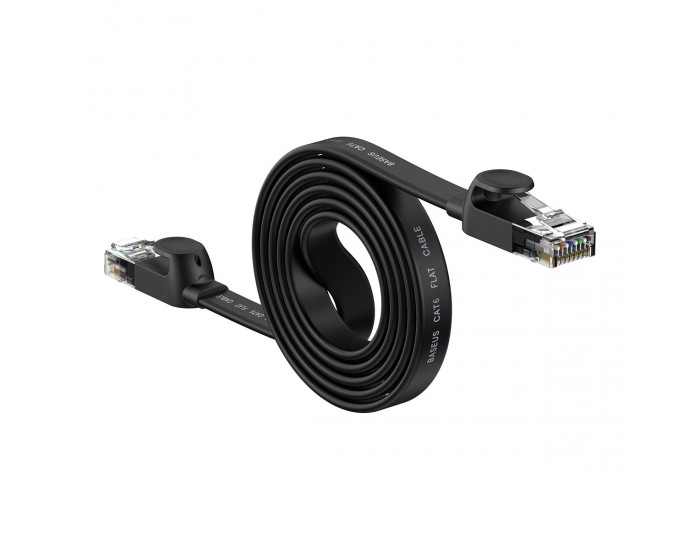 Мрежов кабел Baseus WKJS000101 high Speed Cat6 32AWG Gigabit network cable (flat cable) 2м - черен