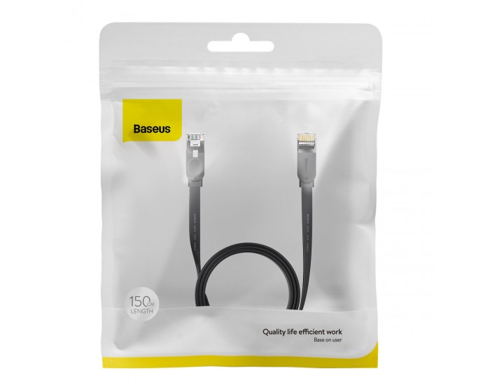 Мрежов кабел Baseus WKJS000101 high Speed Cat6 32AWG Gigabit network cable (flat cable) 2м - черен