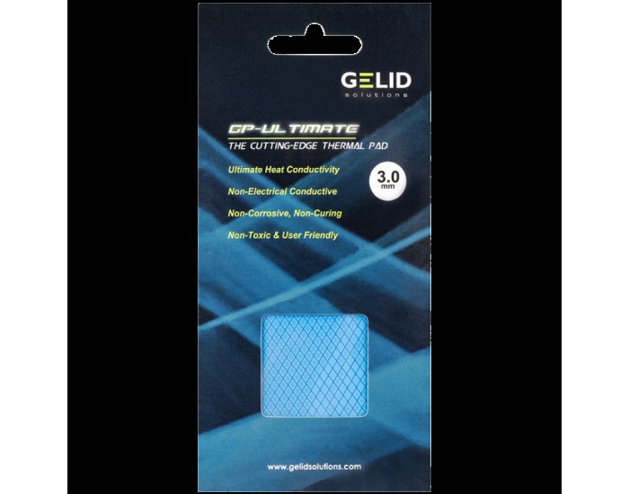 GELID GP-ULTIMATE 90 x 50 THERMAL PAD, Single Pack (1pc included): 3 mm, Density (g/cm3): 3.2, Size (mm): 90 x 50, Thermal Conductivity (W/mK): 15