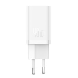 Зарядно устройство 220V Baseus 40W, 2xUSB-C, GaN 5 CCGP180102 - бяло - Разклонители, Зарядни и Кабели