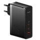 Зарядно устройство Baseus GaN5 Pro fast charger 2xUSB-C+USB 140W CCGP100201 - черно