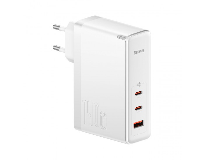 Зарядно устройство Baseus GaN5 Pro fast charger 2xUSB-C+USB 140W CCGP100202 - бял