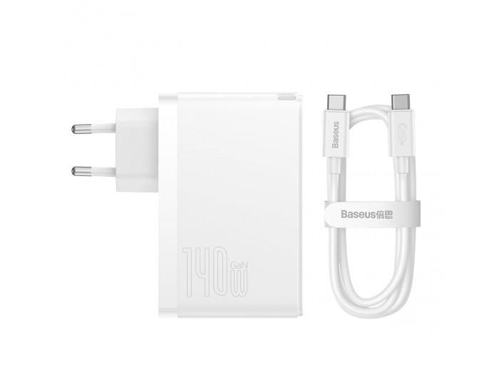 Зарядно устройство Baseus GaN5 Pro fast charger 2xUSB-C+USB 140W CCGP100202 - бял