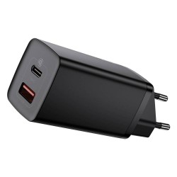 Зарядно устройство Baseus CCGAN2L-B01 GaN2 Lite Fast 65W черно - Разклонители, Зарядни и Кабели