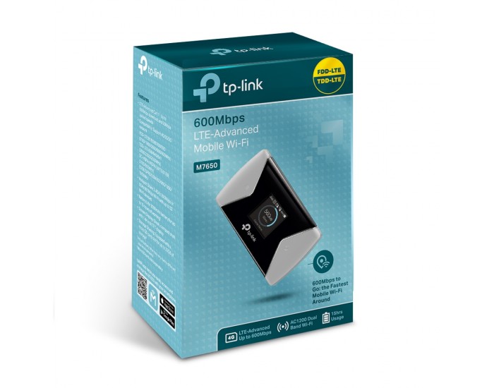 Двулентов 3G/4G LTE Wi-Fi рутер TP-Link M7650 600Mbps AC1200