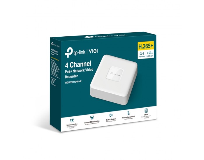 NVR TP-Link VIGI NVR1104H-4P PoE+ 4-канален