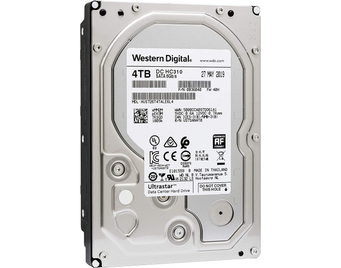 Supermicro/HGST/WD 3.5" 4TB SATA 6/s 7.2KRPM 256M 0B36040 512e SE (Vela-A)