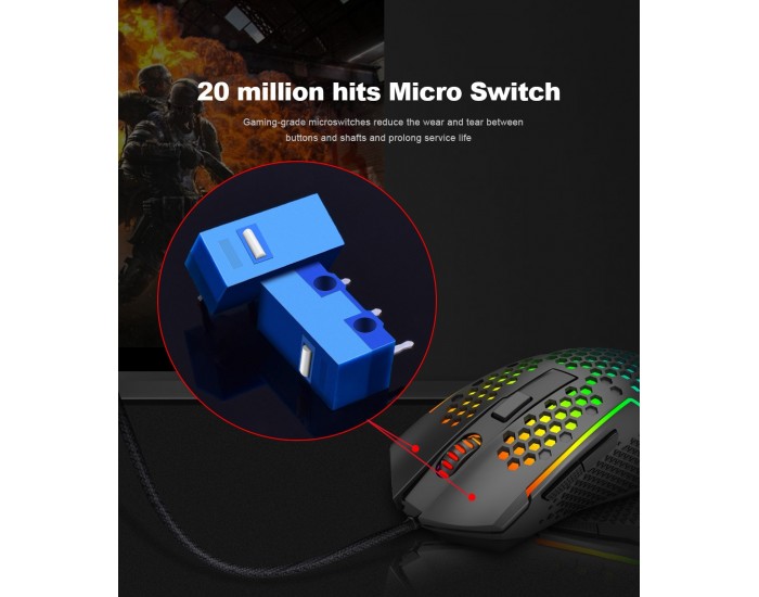 Мишка Redragon Reaping Elite M987P-K RGB PAW3389 32900 DPI геймърска