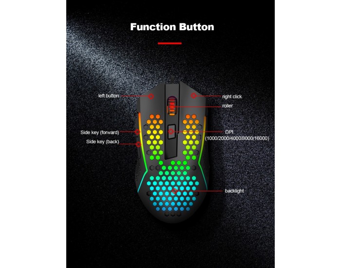 Мишка Redragon Reaping Elite M987P-K RGB PAW3389 32900 DPI геймърска