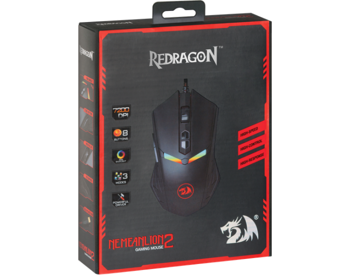 RGB геймърска мишка Redragon Nemeanlion 2 M602-1-BK