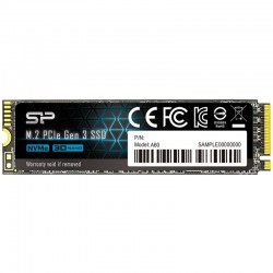 SILICON POWER A60 512GB SSD, M.2 2280, PCIe Gen3x4, SLC Cache, Read/Write: 2200/1600 Mb/s - Хард дискове, Карти памет, CD и DVD дискове