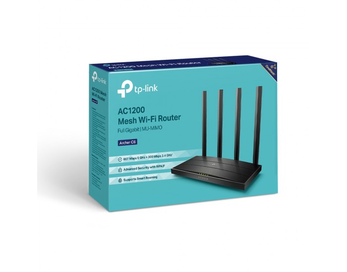 Гигабитов безжичен рутер TP-LINK Archer C6 v4.0 AC1200 MU-MIMO