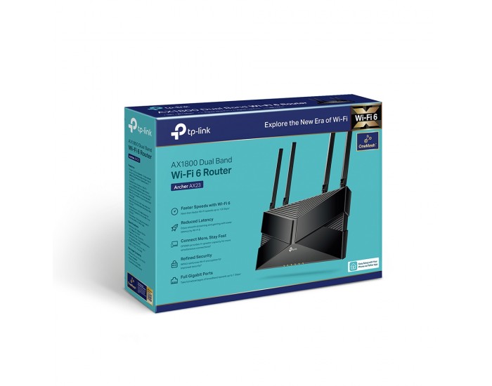 2-лентов Wi-Fi 6 безжичен рутер TP-Link Archer AX23 AX1800