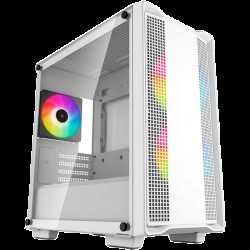 DeepCool CC360 ARGB WH, Mid Tower, Mini-ITX/Micro-ATX, 1xUSB3.0, 1xUSB2.0, 1xAudio, 3x120mm Pre-Installed ARGB Fans, Tempered Glass, Mesh Panel, White - Deep cool