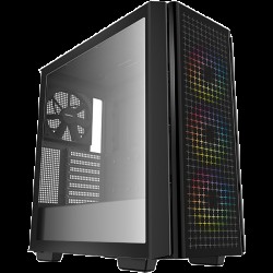 DeepCool CG540, Mid Tower, Mini-ITX/Micro-ATX/ATX/E-ATX, 2xUSB3.0, 1xAudio, 3x120mm Pre-Installed ARGB Fans + 1x140mm Black Fan, Tempered Glass, Mesh Panel, Black - Офис