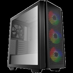 DeepCool CG560, Mid Tower, Mini-ITX/Micro-ATX/ATX/E-ATX, 2xUSB3.0, 1xAudio, 3x120mm Pre-Installed ARGB Fans + 1x140mm Black Fan, Tempered Glass, Mesh Panel, Black - Deep cool