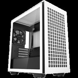 DeepCool CH370 WH, Mid Tower, Mini-ITX/Micro-ATX, 2xUSB3.0, 1xAudio, 1x120mm Pre-Installed Black Fan, Tempered Glass, Mesh Panel, White - Deep cool