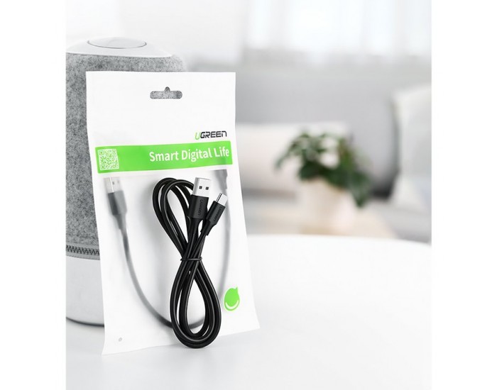 Кабел Ugreen USB - USB Type C 2 A cable 0.5м 60115 - черен