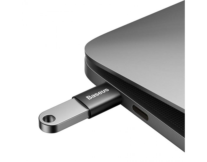 Адаптер Baseus Ingenuity ZJJQ000001 от USB-C мъжко към USB женско, черен