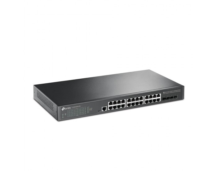 24-портов комутатор TP-Link TL-SG3428X-UPS JetStream Gigabit L2+ управляван с 4 10GE SFP+ слота и UPS захранване