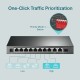 10-портов Easy Smart гигабитен комутатор TP-Link TL-SG1210MPE с 8-PoE+ порта и gigabit combo SFP/RJ45 порт