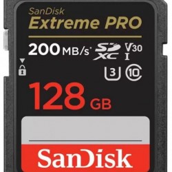 SanDisk Extreme PRO 128GB SDXC Memory Card + 2 years RescuePRO Deluxe up to 200MB/s & 90MB/s Read/Write speeds, UHS-I, Class 10, U3, V30; EAN:619659188634 - USB Хъбове, Четци и Флашки