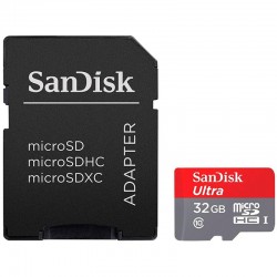 SANDISK 32GB microSDHC Card with Adapter - USB Хъбове, Четци и Флашки