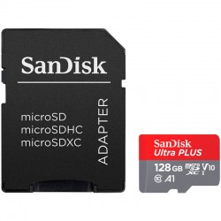 SANDISK 128GB microSDHC Card with Adapter - USB Хъбове, Четци и Флашки