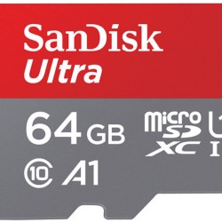 SanDisk Ultra microSDXC 64GB + SD Adapter 140MB/s  A1 Class 10 UHS-I; EAN:619659200541 - USB Хъбове, Четци и Флашки