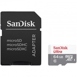 SanDisk Ultra Light microSDHC + SD Adapter 64GB 100MB/s Class 10 - USB Хъбове, Четци и Флашки