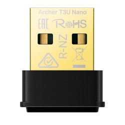 Безжичен нано USB адаптер TP-Link Archer T3U Nano AC1300 MU-MIMO - Рутери и Суичове