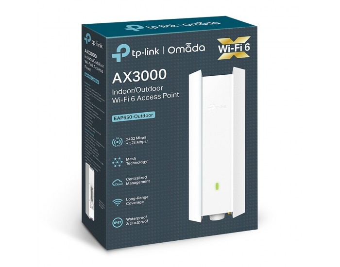 Точка за достъп TP-Link Omada EAP650-Outdoor AX3000 Indoor/Outdoor WiFi 6 Access Point