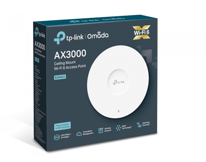 Точка за достъп TP-Link Omada Mesh EAP653 AX3000 Ceiling Mount WiFi 6