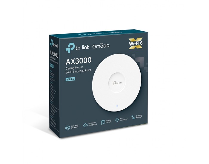 Точка за достъп TP-Link Omada EAP650 AX3000 Ceiling Mount Wi-fi 6