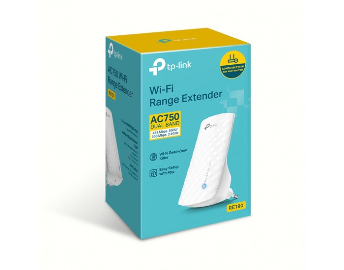 Удължител на обхват TP-Link RE190 AC750