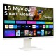 Монитор LG 32SR85U-W, 31.5" IPS Smart webOS, Full HD Web cam, AG, 5ms, 1000:1, 400cd/m, DCI-P3 95%, 4K UHD (3840x2160), ThinQ, HDR 10, HDMI, USB Type-C-PD 90W, Wi-Fi B/in, AirPlay 2, Bluetooth, Speakers 5W x 2, Height Adjustable, Tilt, White