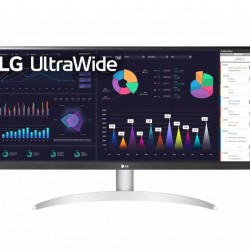 Монитор LG 29WQ600-W, 29" UltraWide Full HD, IPS Panel, 1ms MBR, 1000:1, 250 cd/m2, 21:9, 2560 x 1080, HDR 10, sRGB 99%, FreeSync, 100Hz, USB Type-C, Speacers, HDMI, DP, Tilt, Headphone Out, Black - Монитори